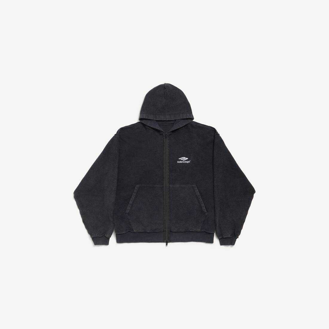 Herrarnas 3b Sports Icon Inne-ut-zipphoodie i släckt svart