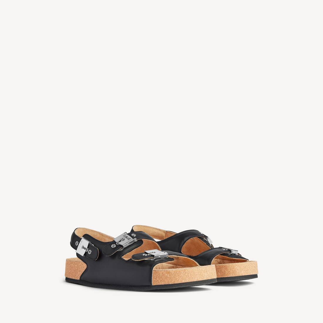 Damens Balenciaga I Scholl Platt Sandal i Svart