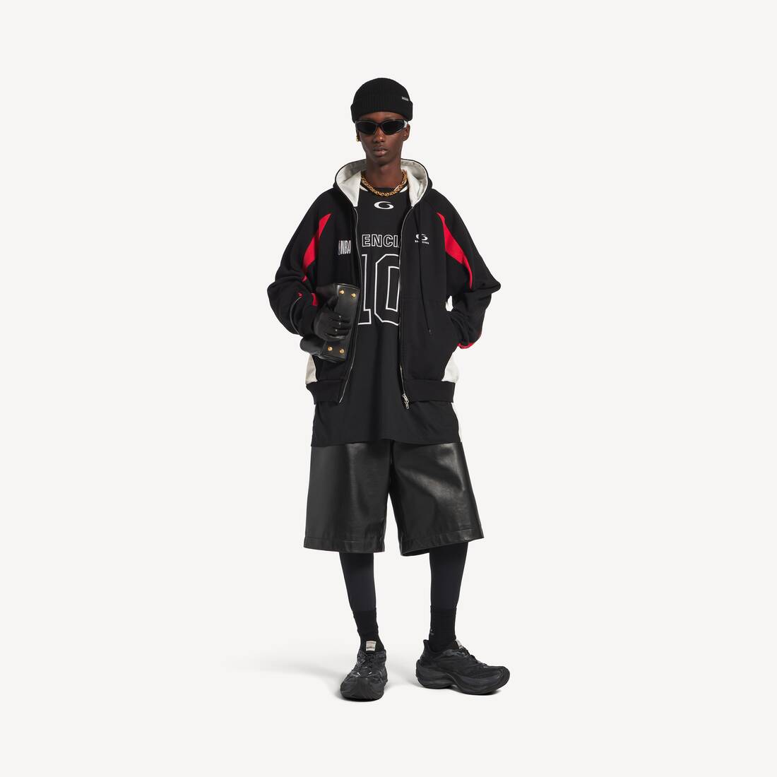 Herrars Balenciaga | NBA-samarbete Oversized zip-up huvudduk i svart/multifärg