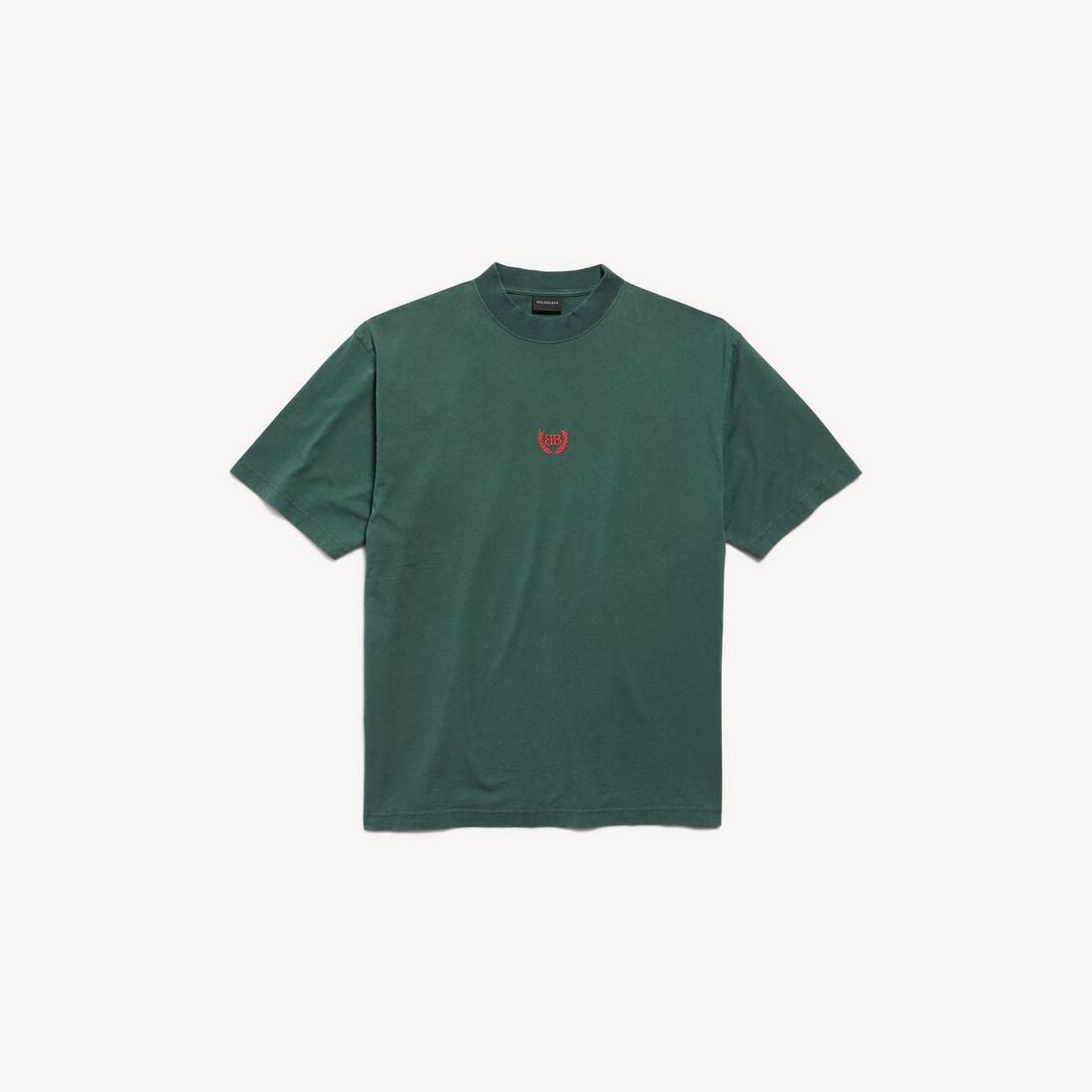 Herrarnas Laurel Classic T-shirt Medium Fit i mörkgrön/röd