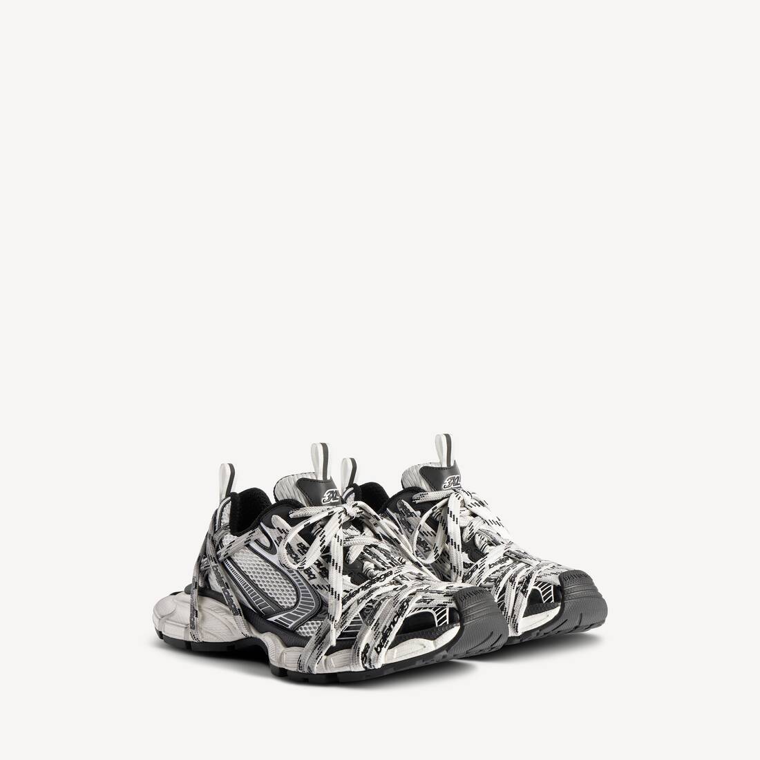 Damas 3xl Extreme Laces Logo-sneaker i vitt/svart