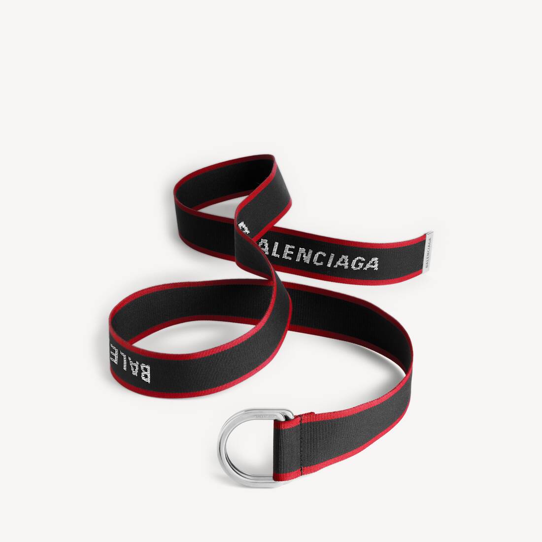 Herrars D-ring-bälte i svart/rött