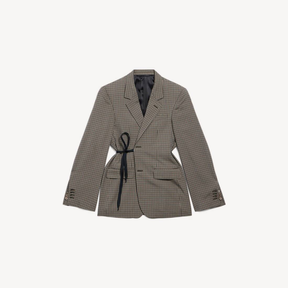 Damas omhyllda skärpade jacka i khaki/brown