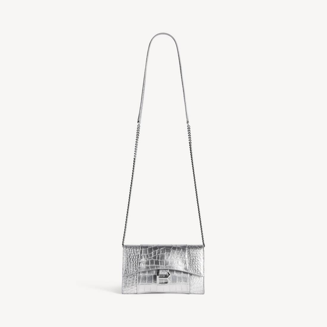 Kvinnas hourglass-plånbok i silver