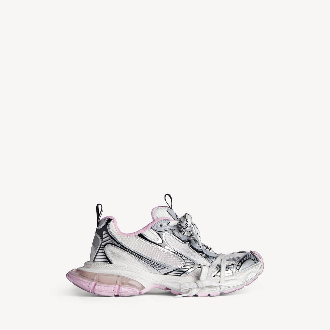 Damas 3xl Gel Clearsole tennisskor i vitt/rosa/svart