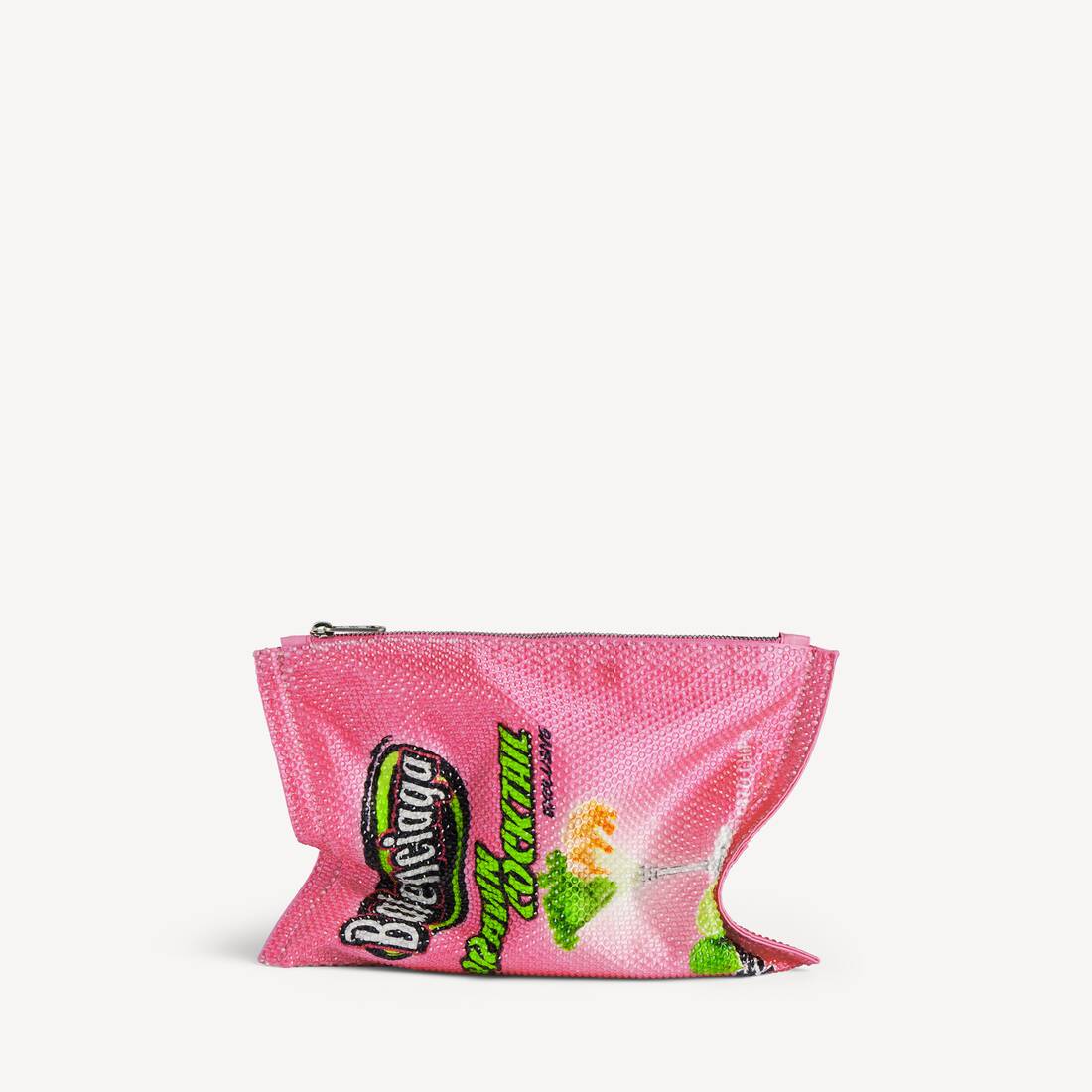 Herrars chipspåse liten med strass i rosa