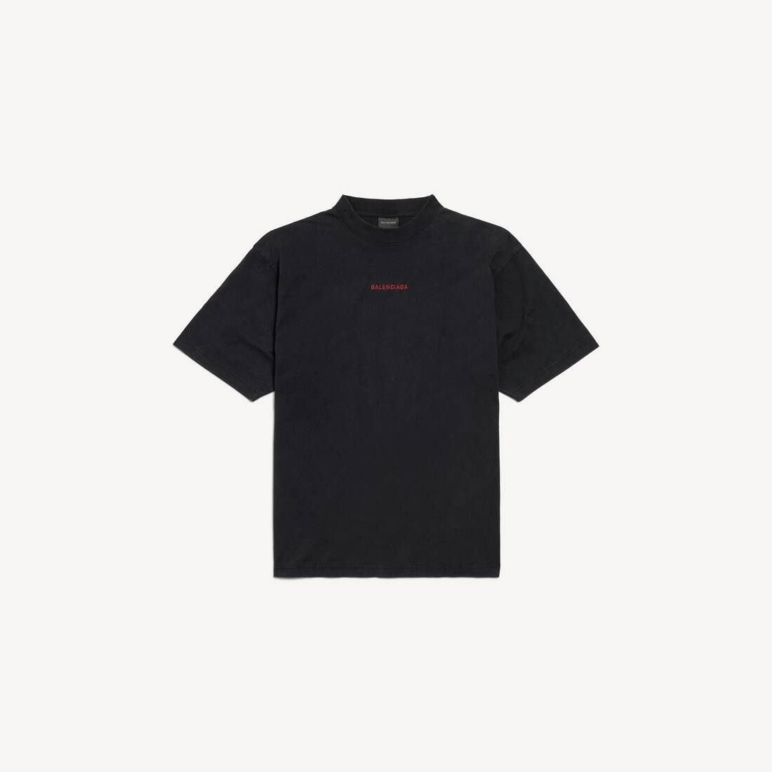 Herrars Balenciaga bak T-shirt Medium Fit i släckt svart/röd