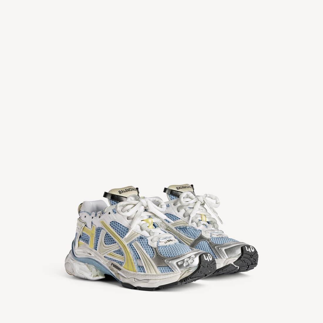 Damas löpande sneakers i blå/gul/vit
