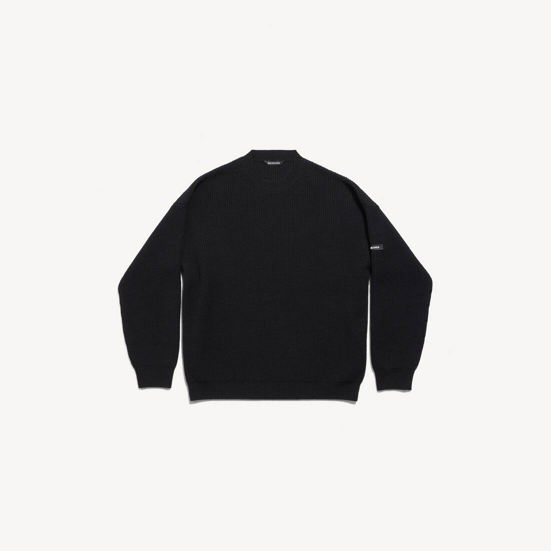 Herrarnas patch crewnecktröja i svart