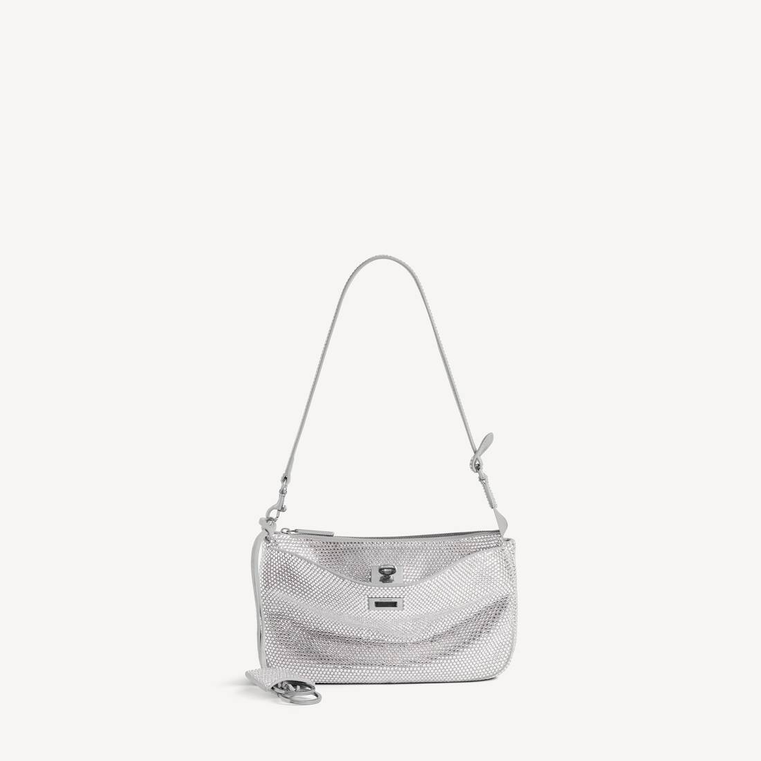 Kvinnas rodeo-slingpochette med strass i rökgrå