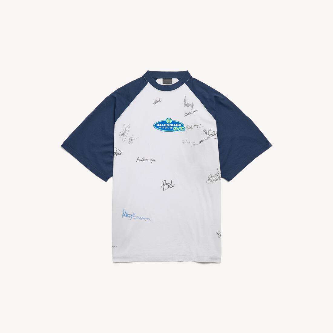 Herrarnas Banana Raglan släppande T-shirt i smutsigt vitt/blått
