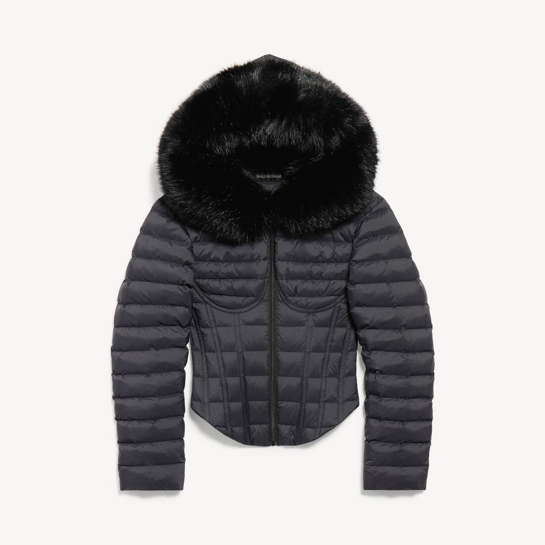 Kvinnors huvudklädd korsettad puffa i svart