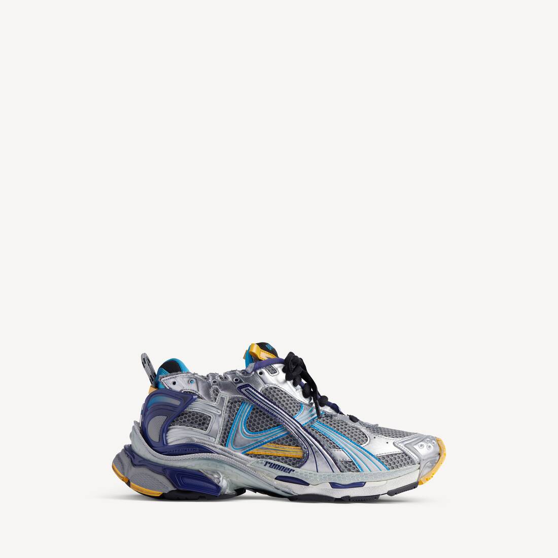 Herrarnas löpande sneakers i grå/blå/orange/aqua