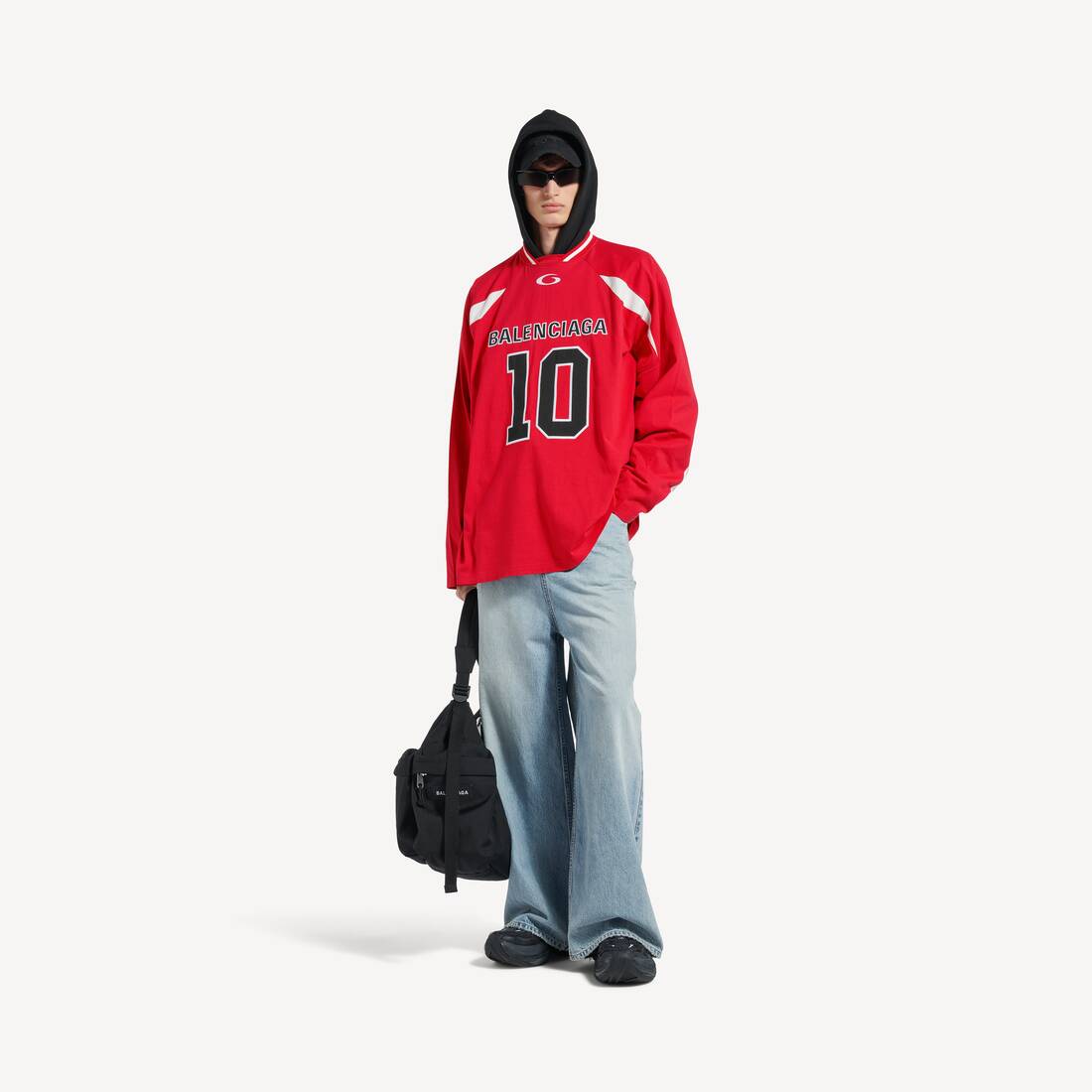 Herrars Balenciaga | NBA-samarbete Oversized långärms T-shirt i röd/multifärg