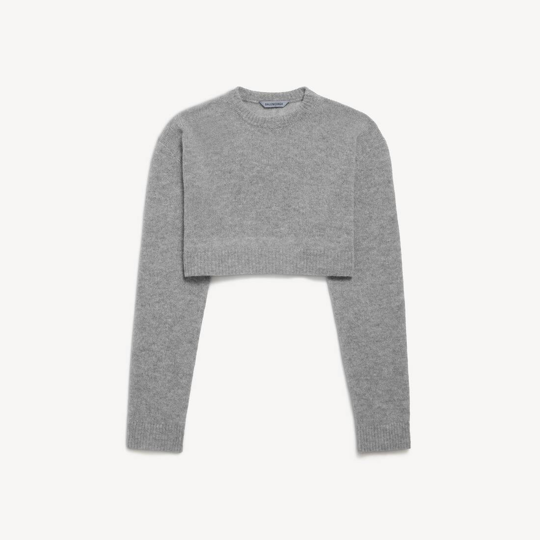 Kvinnlig kortad crewneck i grågrå