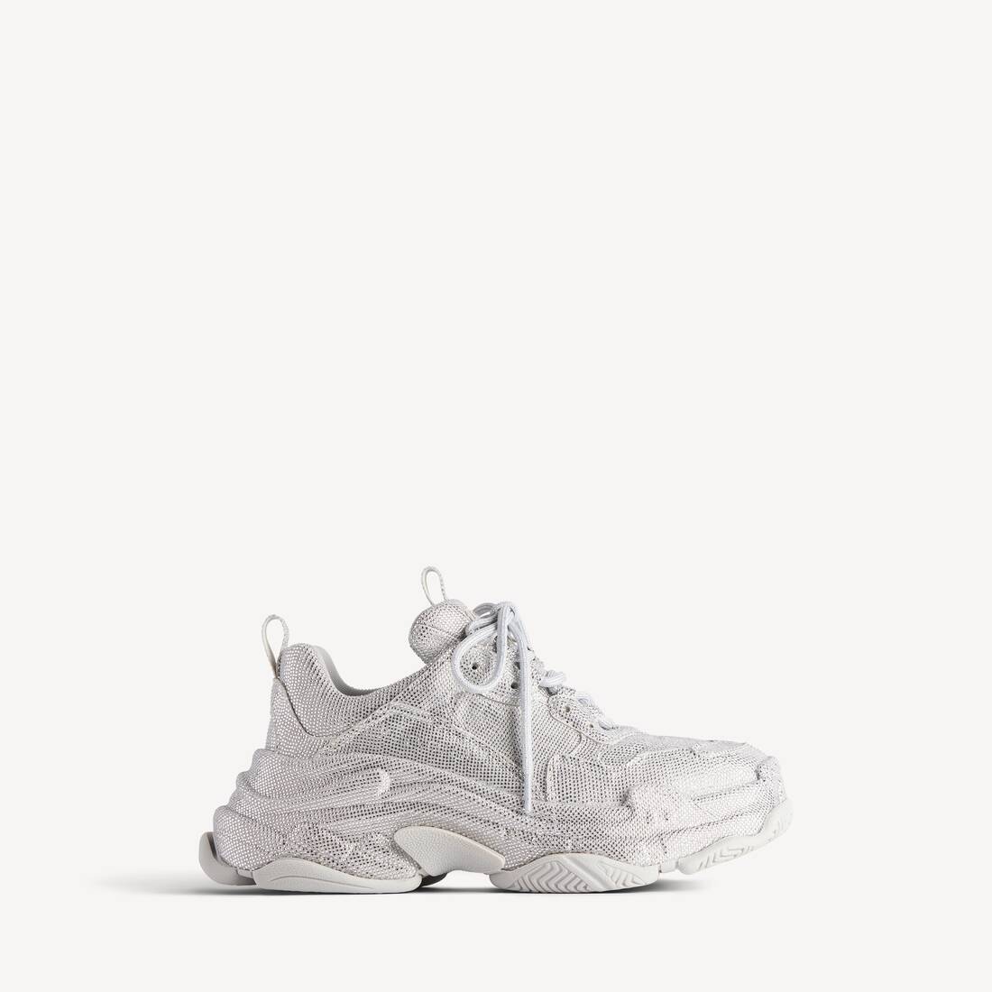 Damers Triple S-sneaker med strass i ljusgrå