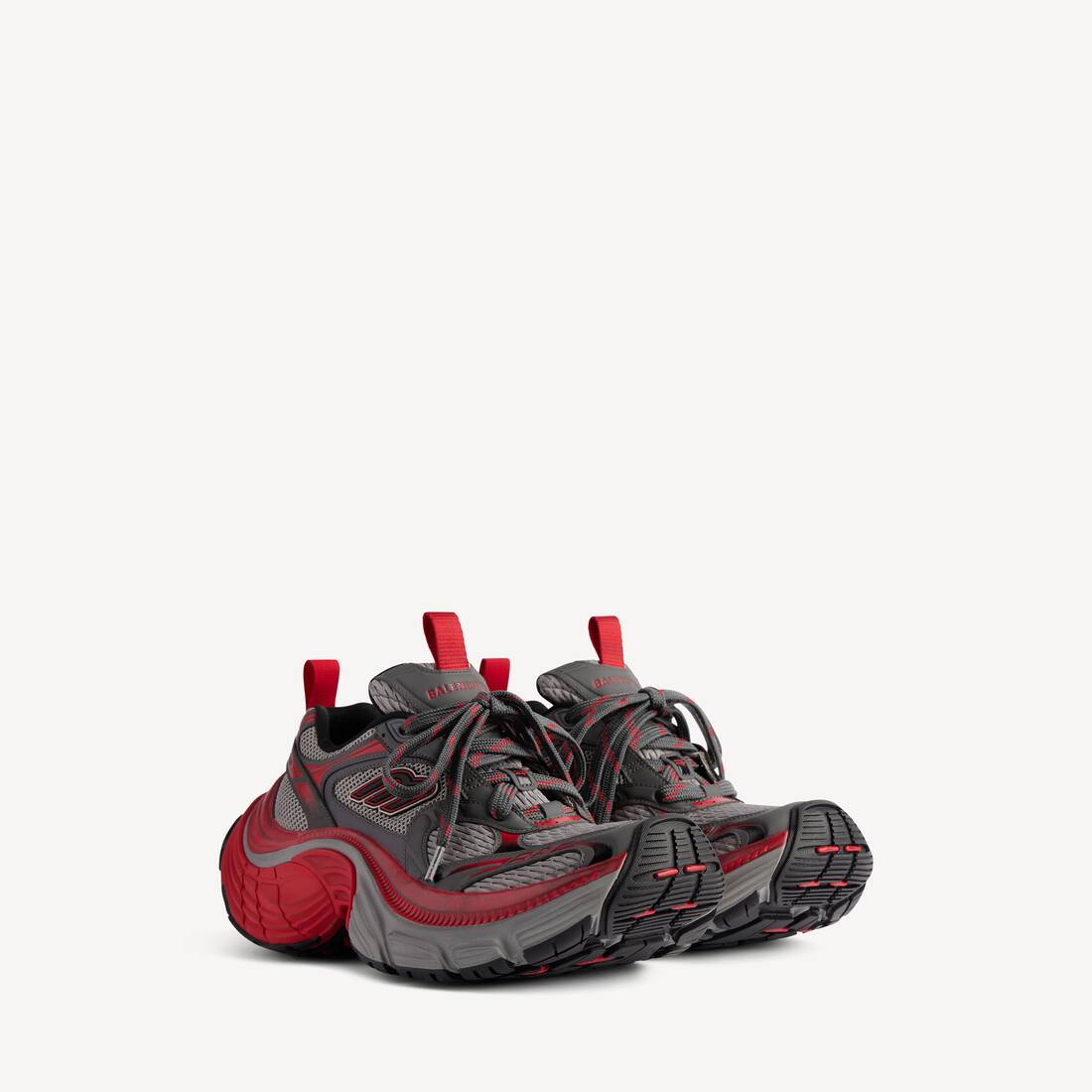 Herrans 6XL-sneaker i rött/grått/svart