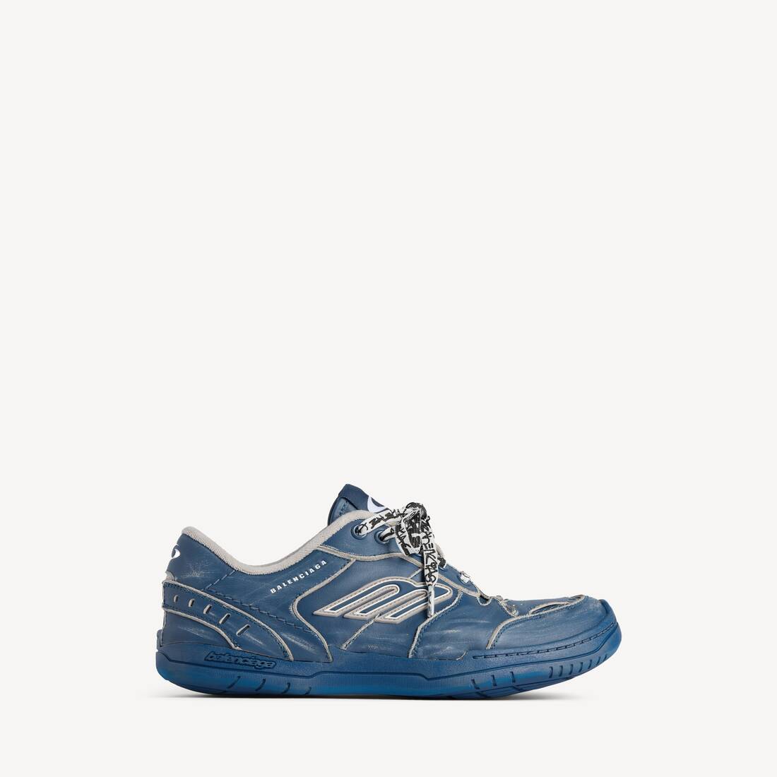 Herrarnas Hamptons Medium Sliten Sneaker i blått/taupe