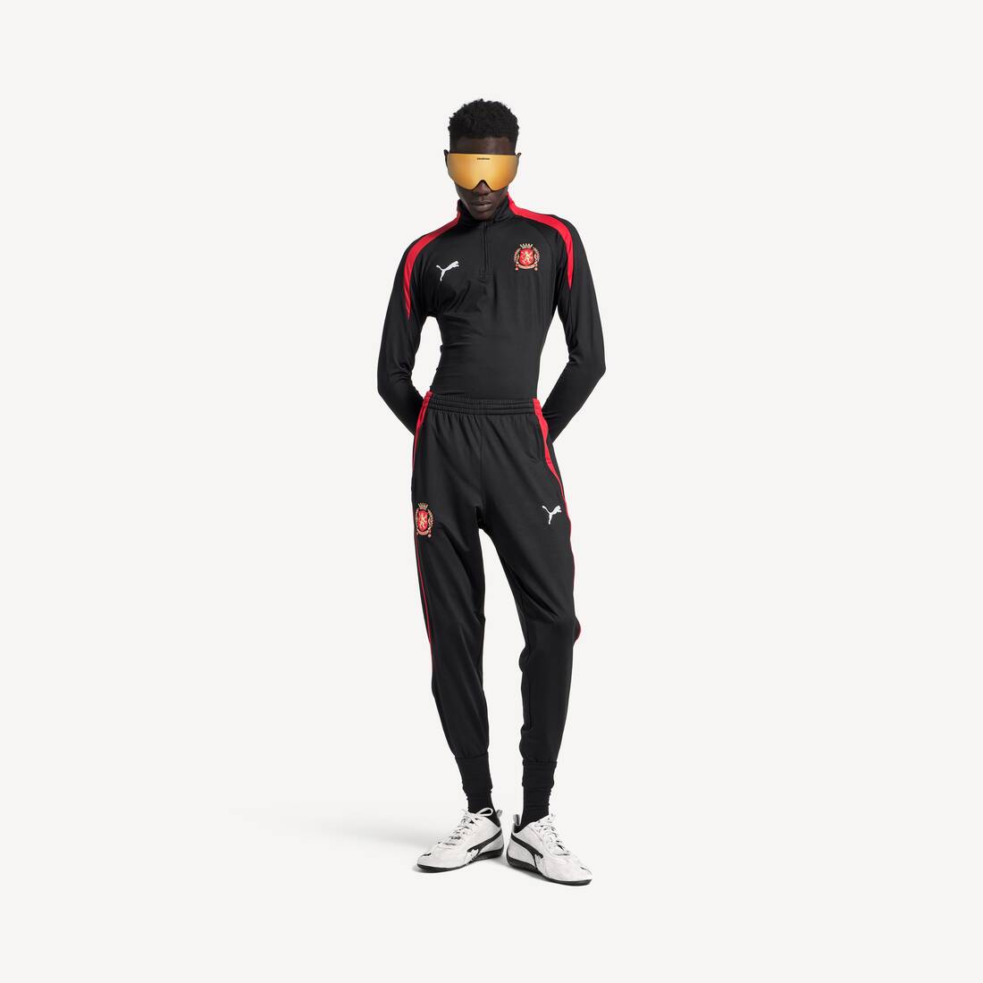 Balenciaga I Puma halvdrags top i svart/röd