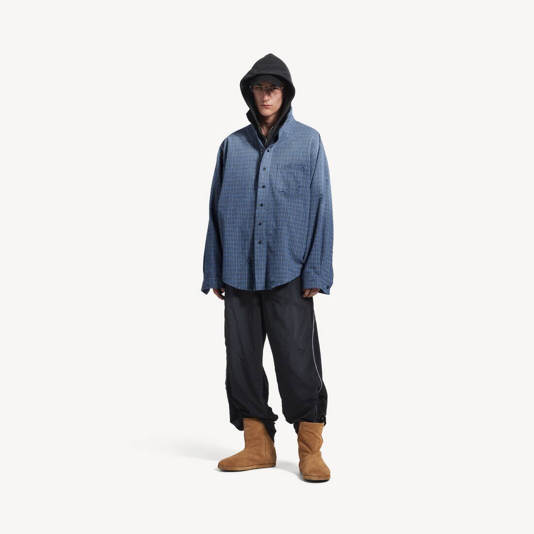 Herrarnas knäppshirt i blått