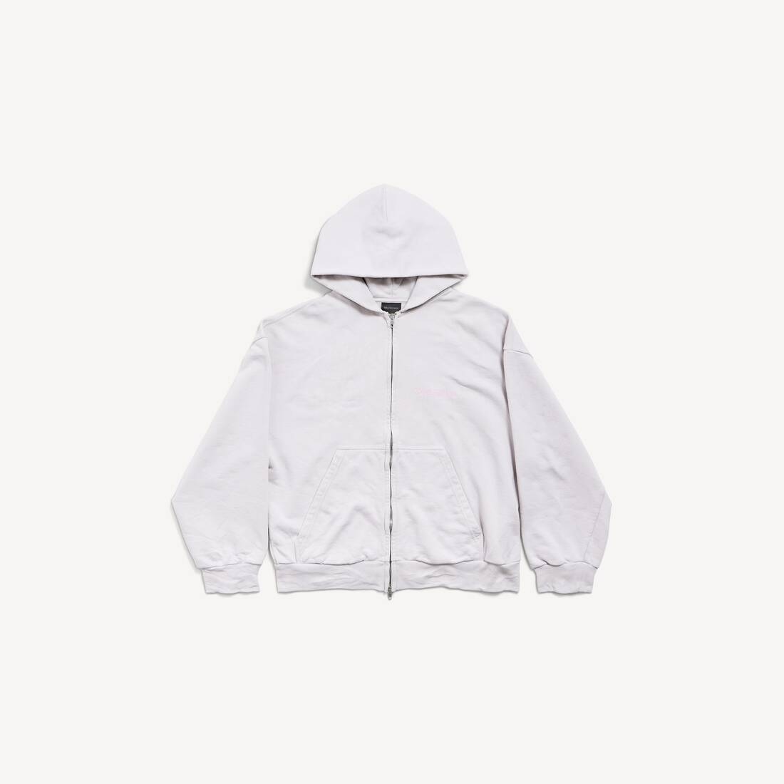 Herrarnas Balenciaga bakåt-zipad halsduk i regelbunden passform i smutsig vit/babyrosa