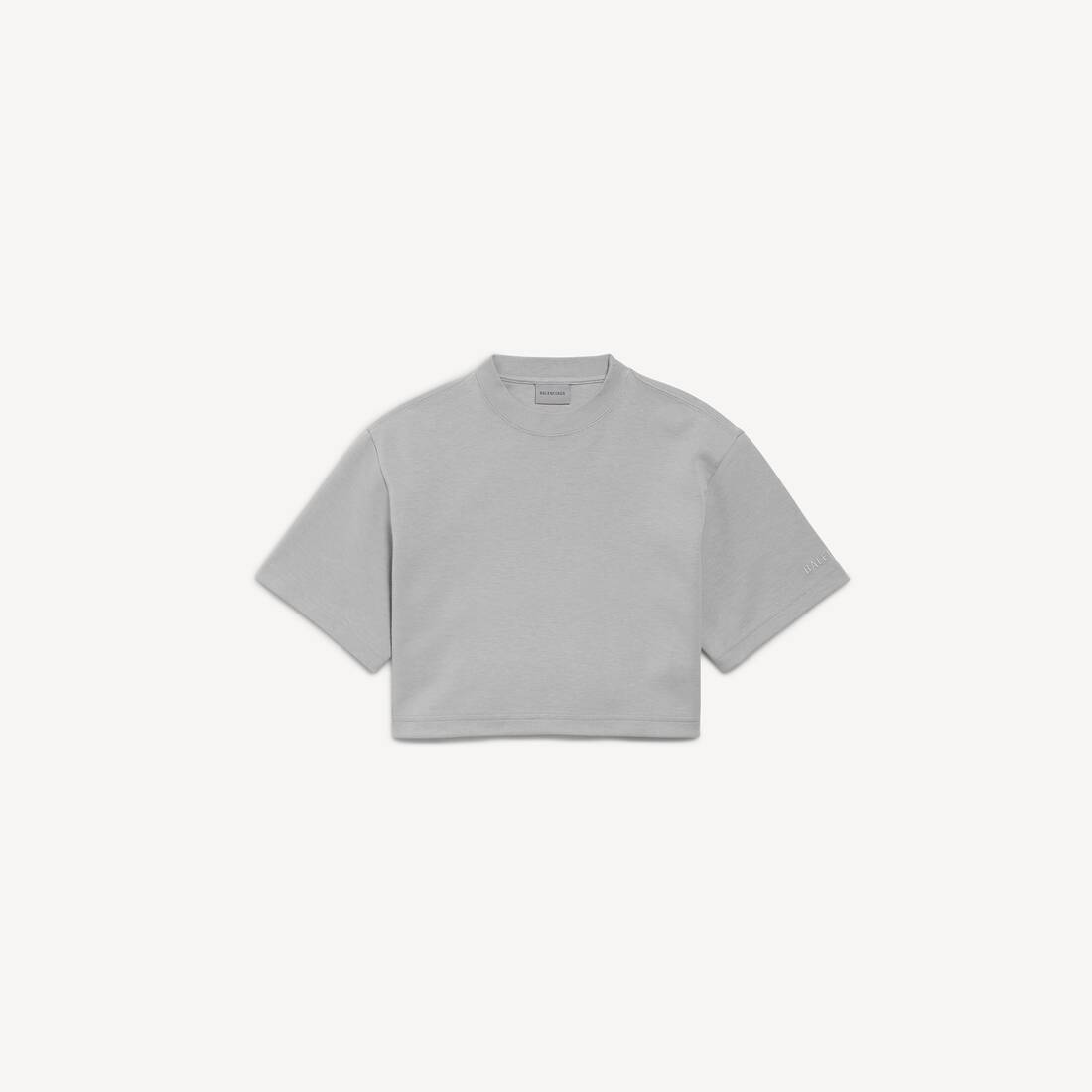 Damkort T-shirt i Balenciagagrå