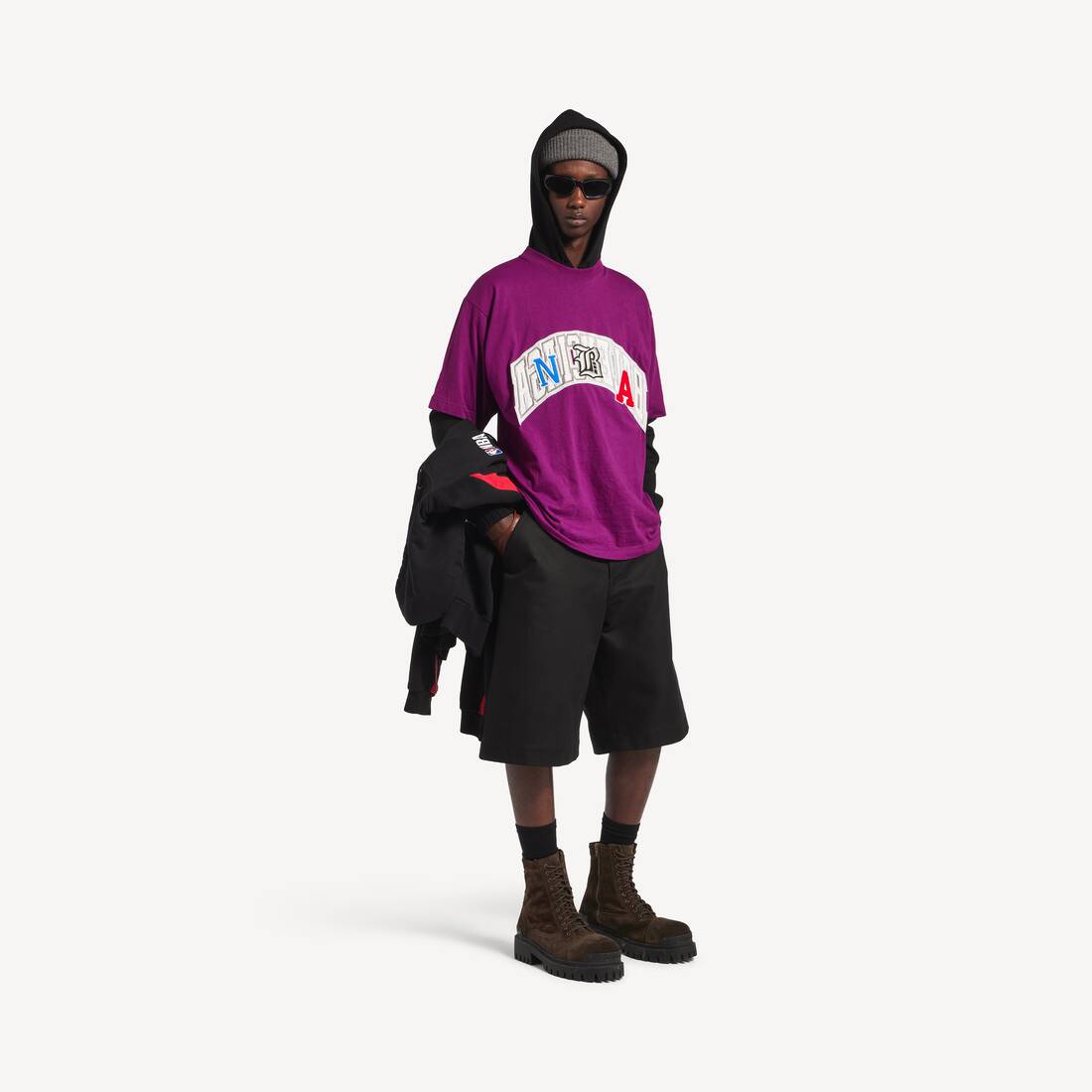 Mäns Balenciaga | NBA-samarbete Oversized-T-shirt i violett