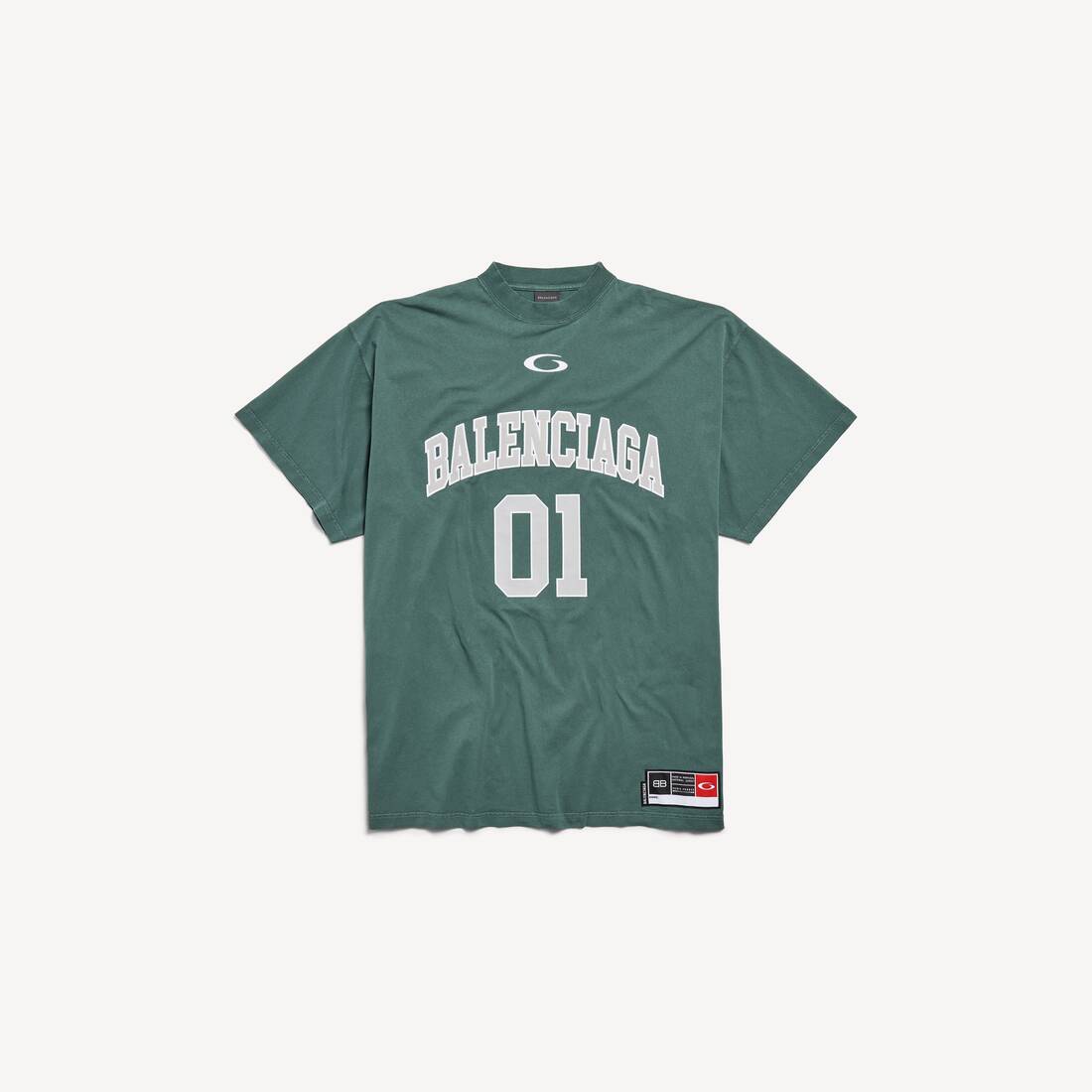 Herrarnas basketball-oversized T-shirt i mörkgrön/lightgrön