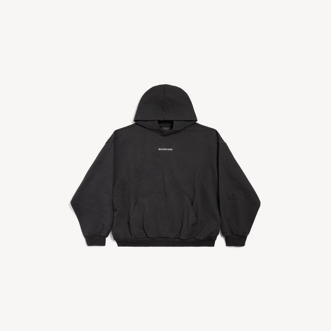 Ny Balenciaga Back Hoodie Medium Fit i svart
