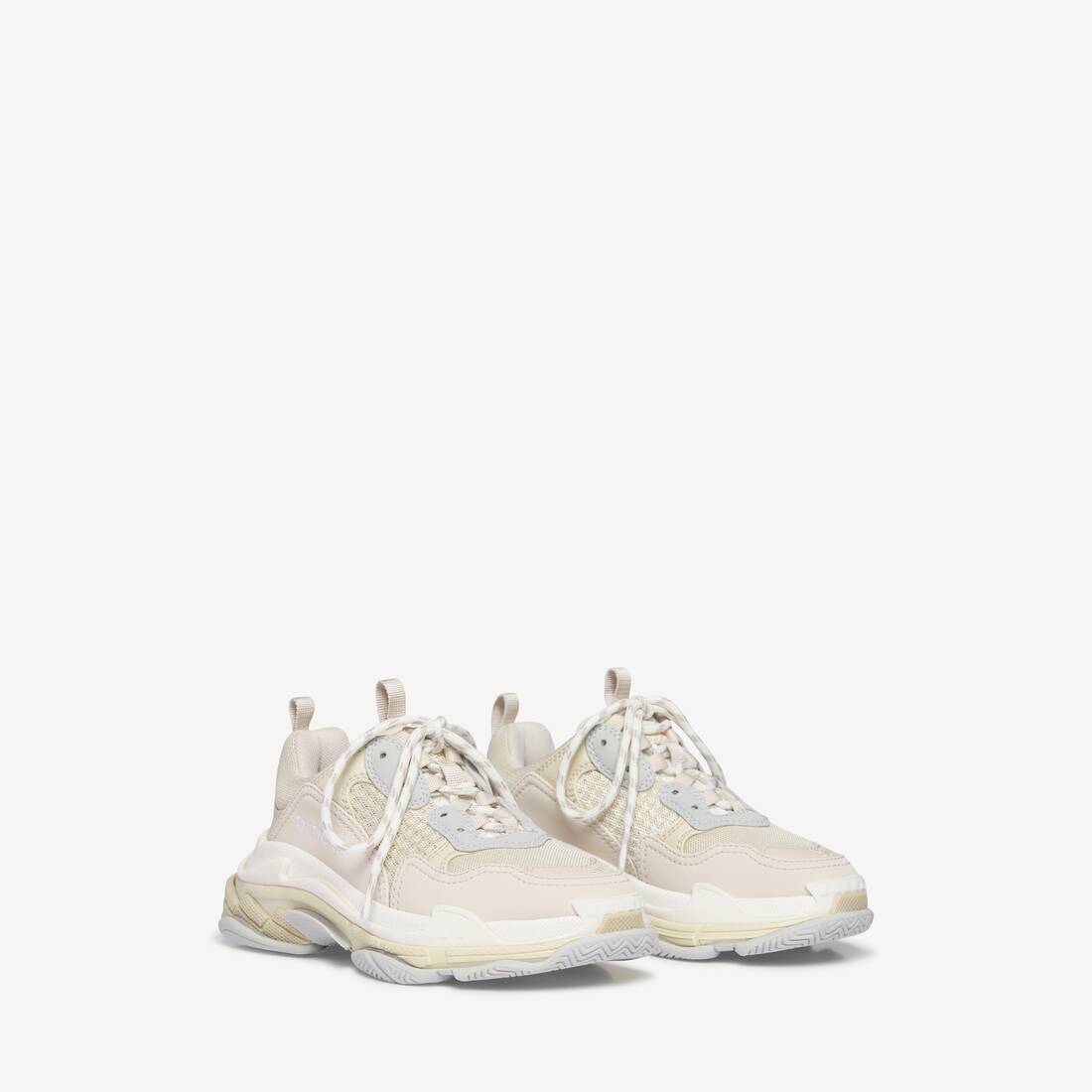 Barn - Triple S Sneaker i ljus beige och vit dubbel skum och nät