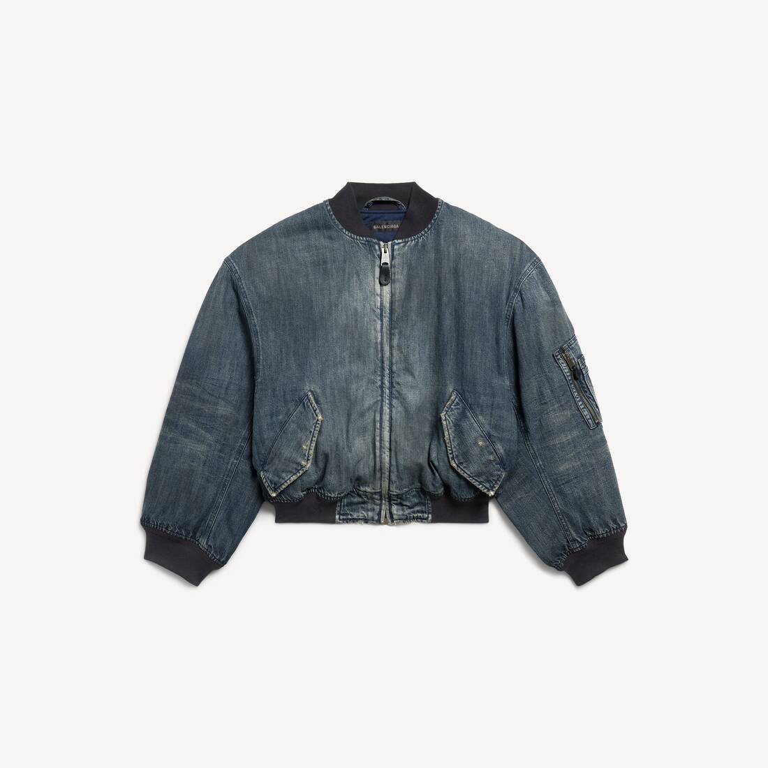 Damers standard denim bomber i blått
