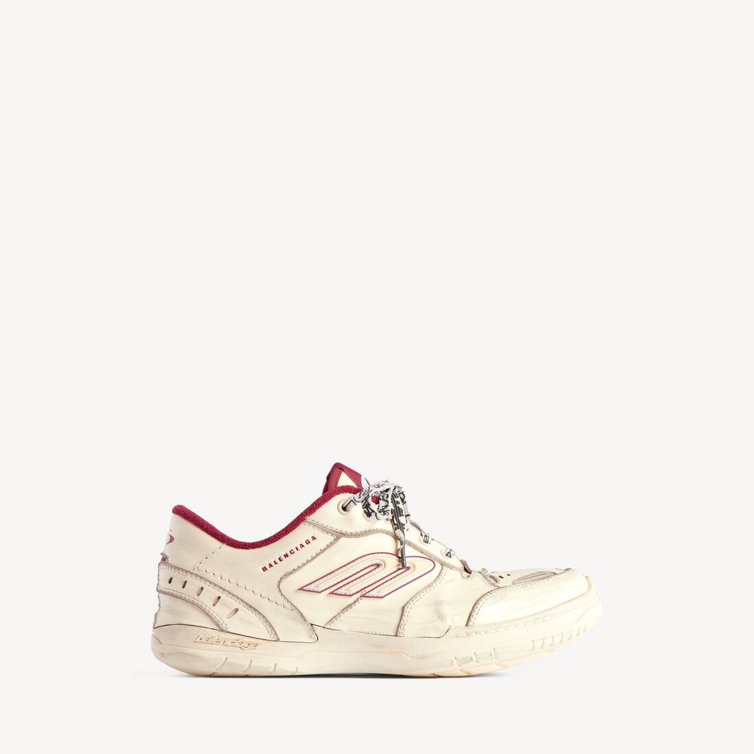 Damas Hamptons Medium Sliten Loafer i off white/röd