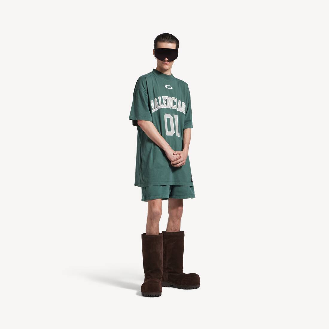 Herrarnas basketball-oversized T-shirt i mörkgrön/lightgrön