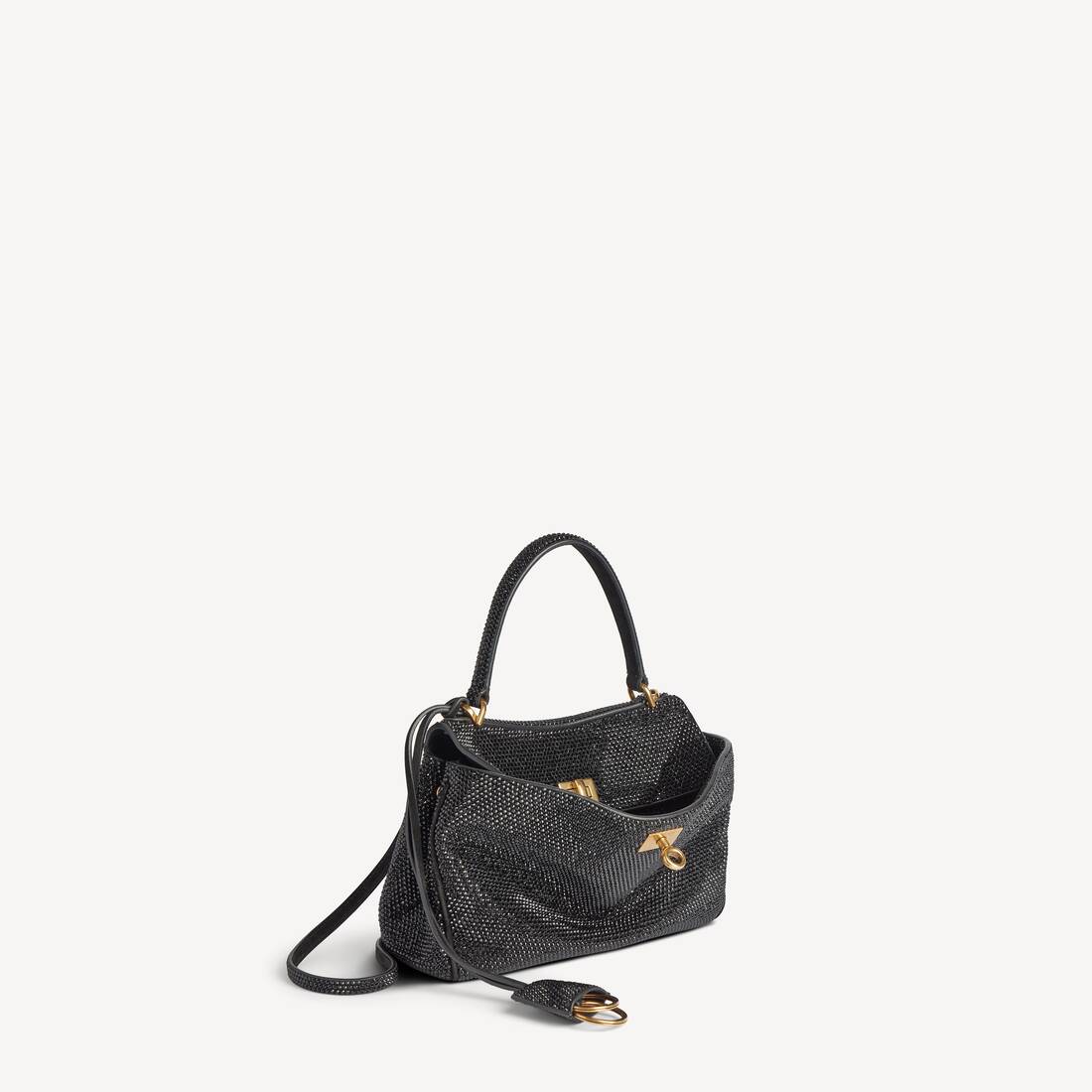Damflicka Rodeo-handväska Mini med strass i svart