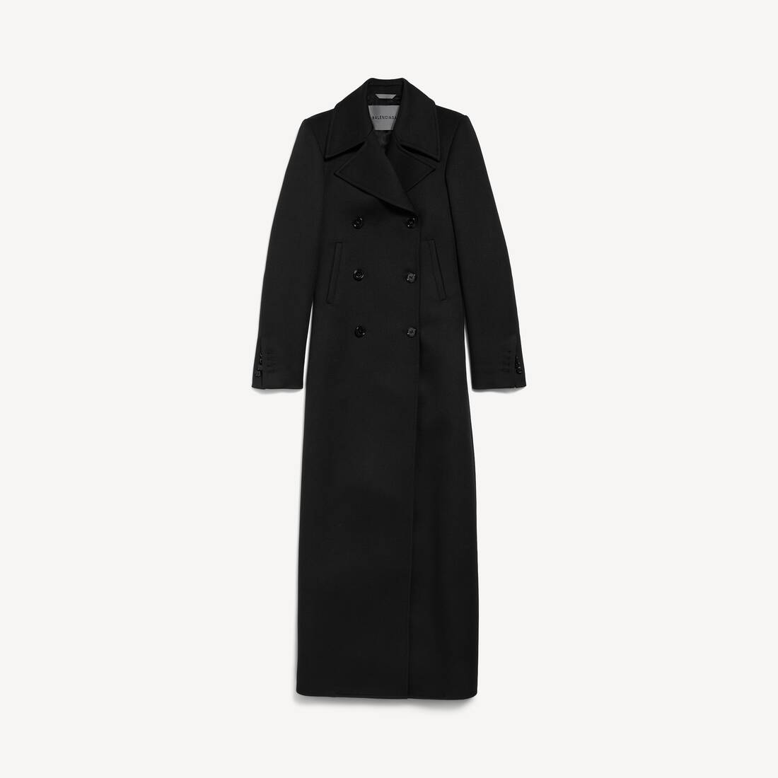 Damsk lång trenchcoat i svart