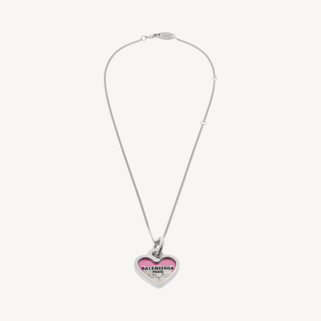 Älskling-halsband i silver/fuchsia