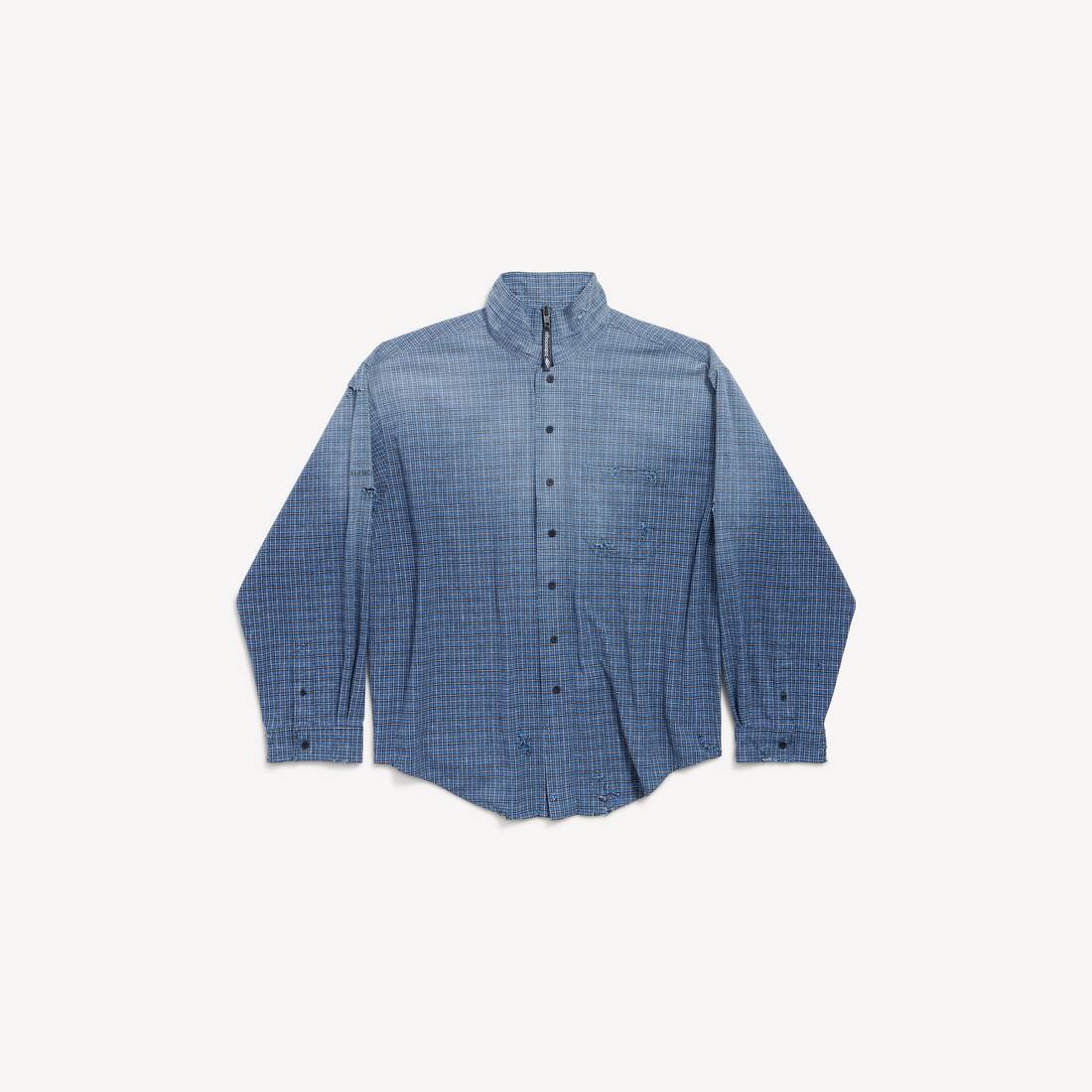 Herrarnas knäppshirt i blått