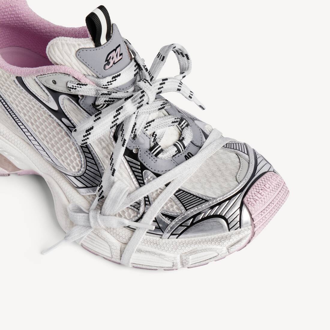 Damas 3xl Gel Clearsole tennisskor i vitt/rosa/svart