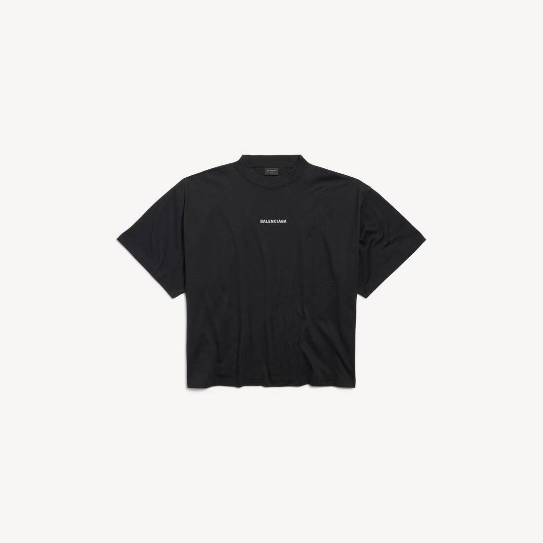 Damhjälm Balenciaga bakcropped T-shirt i svart/vitt