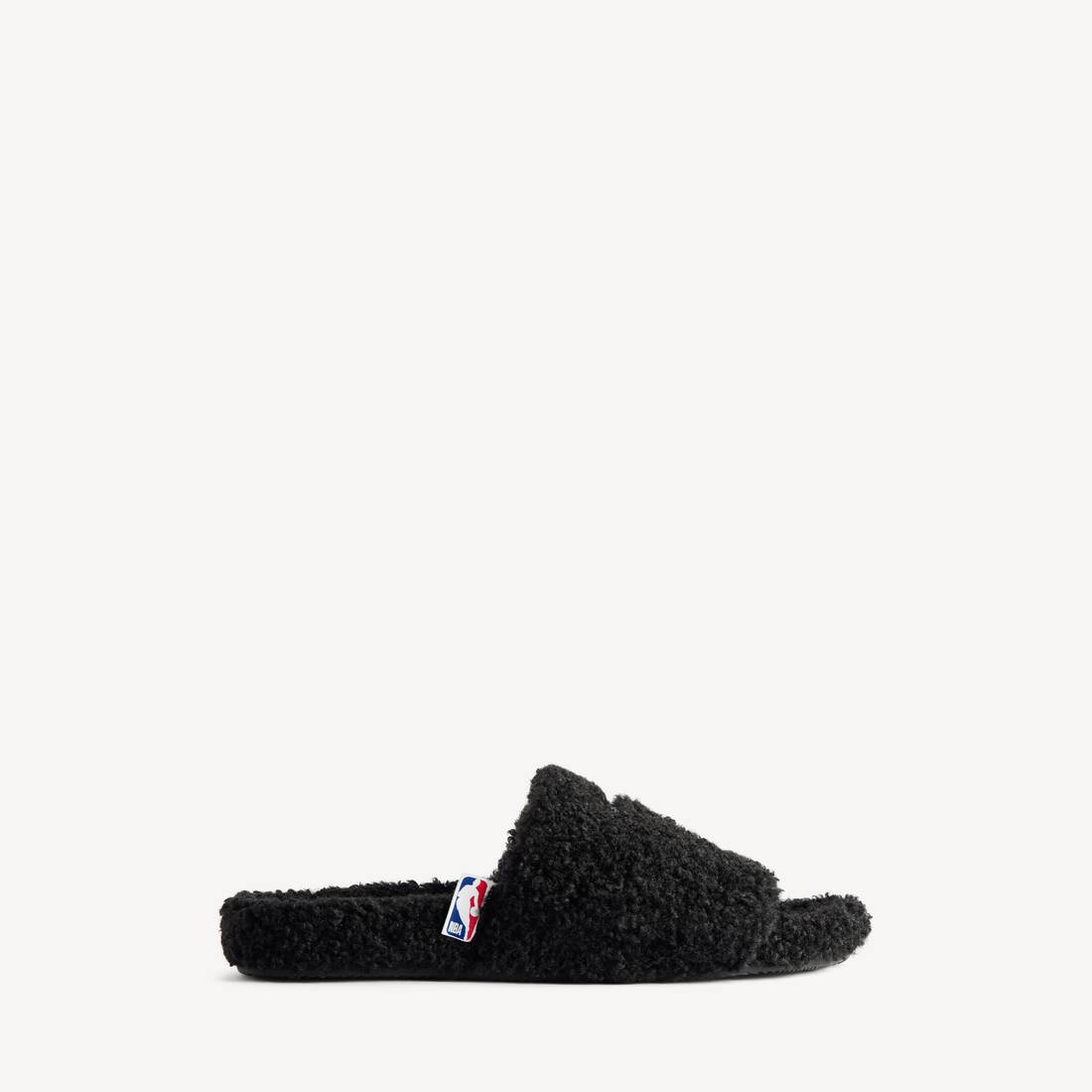 Herrars Balenciaga | NBA-samarbete Fjädrig öppen mule i svart/vitt