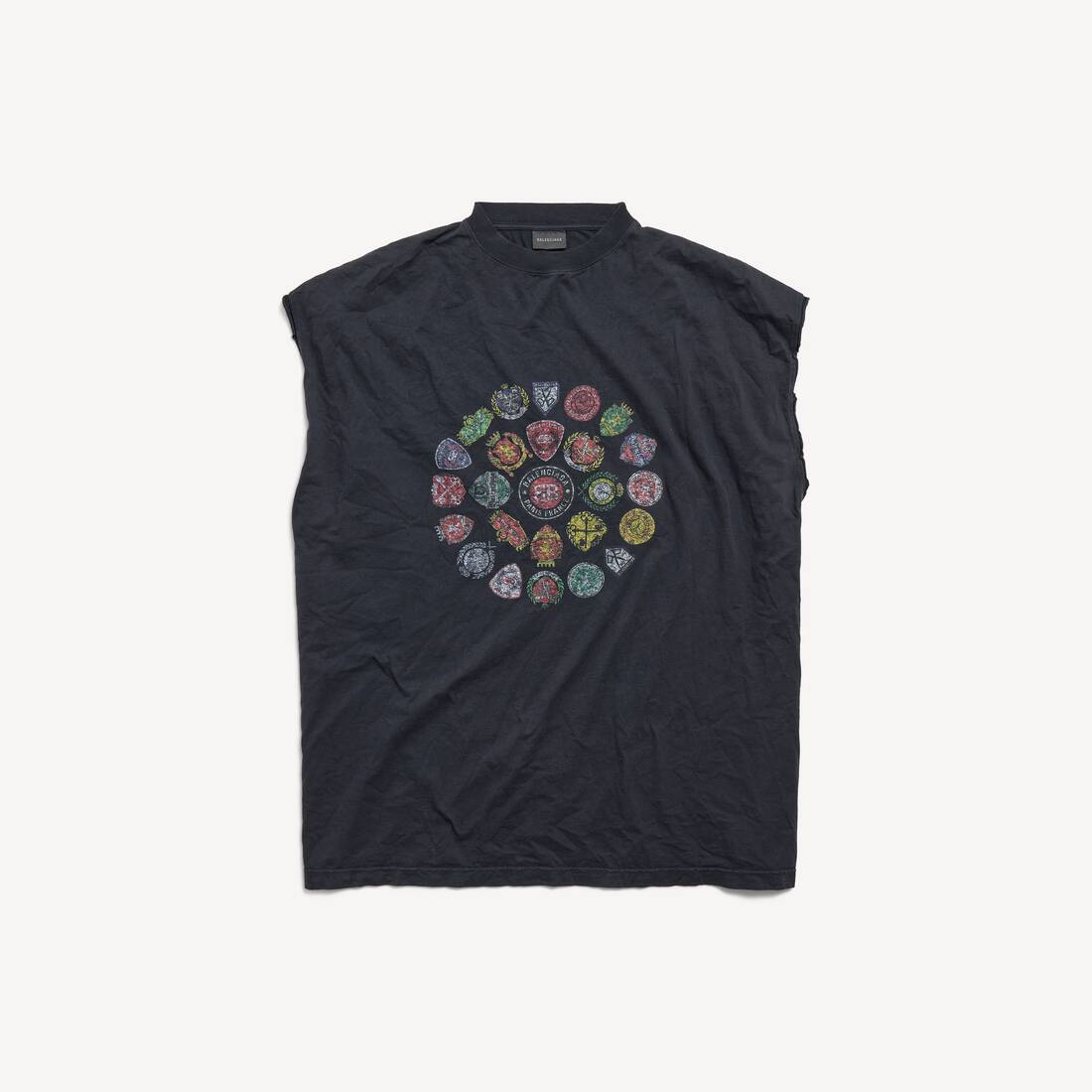 Herrarnas spiralcrest utan ärmar T-shirt i släckt svart