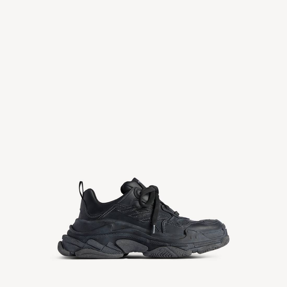 Herrars Triple S sportig sneakers i svart