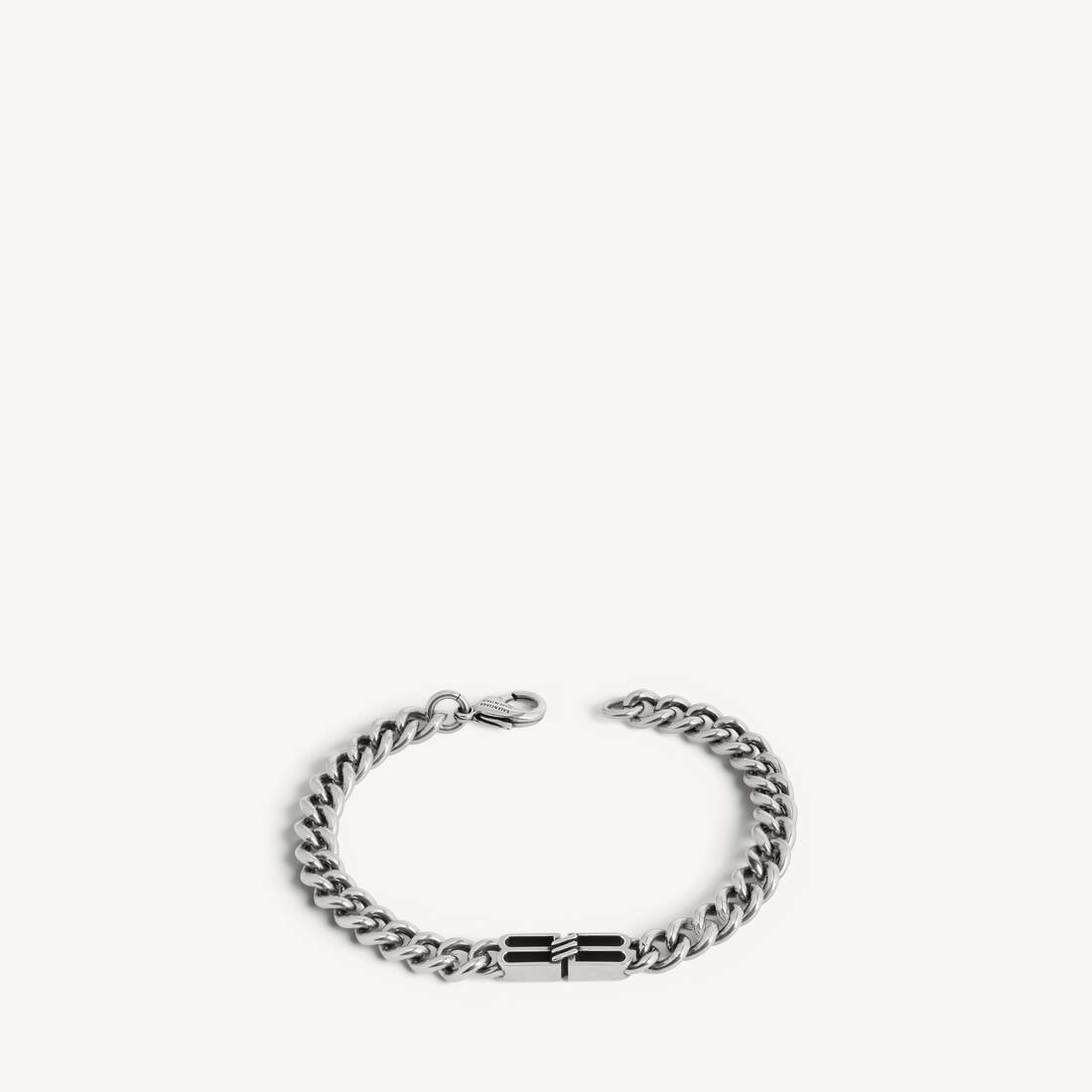 Mans BB Icon Tunn Gourmette armband i antik silver