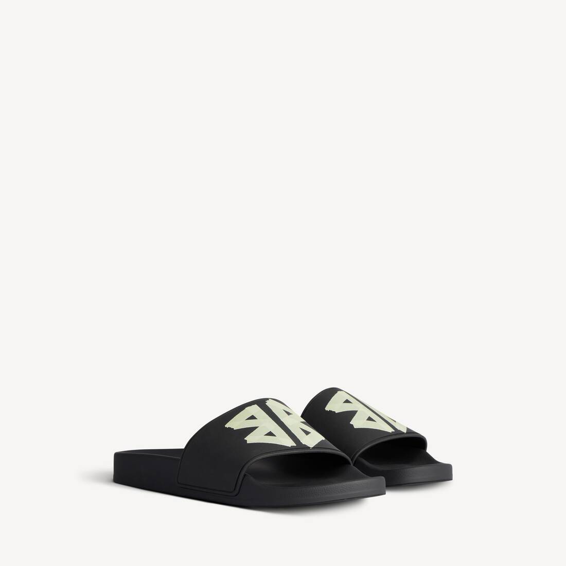Herrarnas poolsläppsandaler i svart/gul