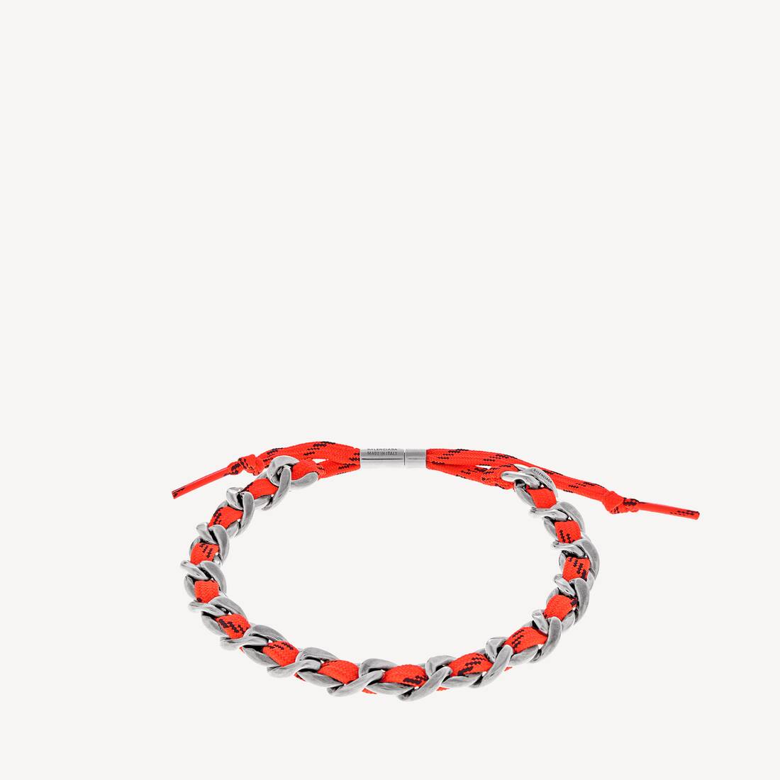 Malibu Gourmette-halsband i antik silver/neonorange