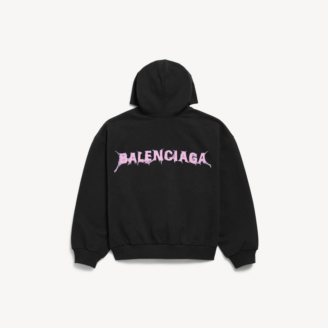 Herrarnas DIY Balenciaga bakåt zipad huvudvärn i svart