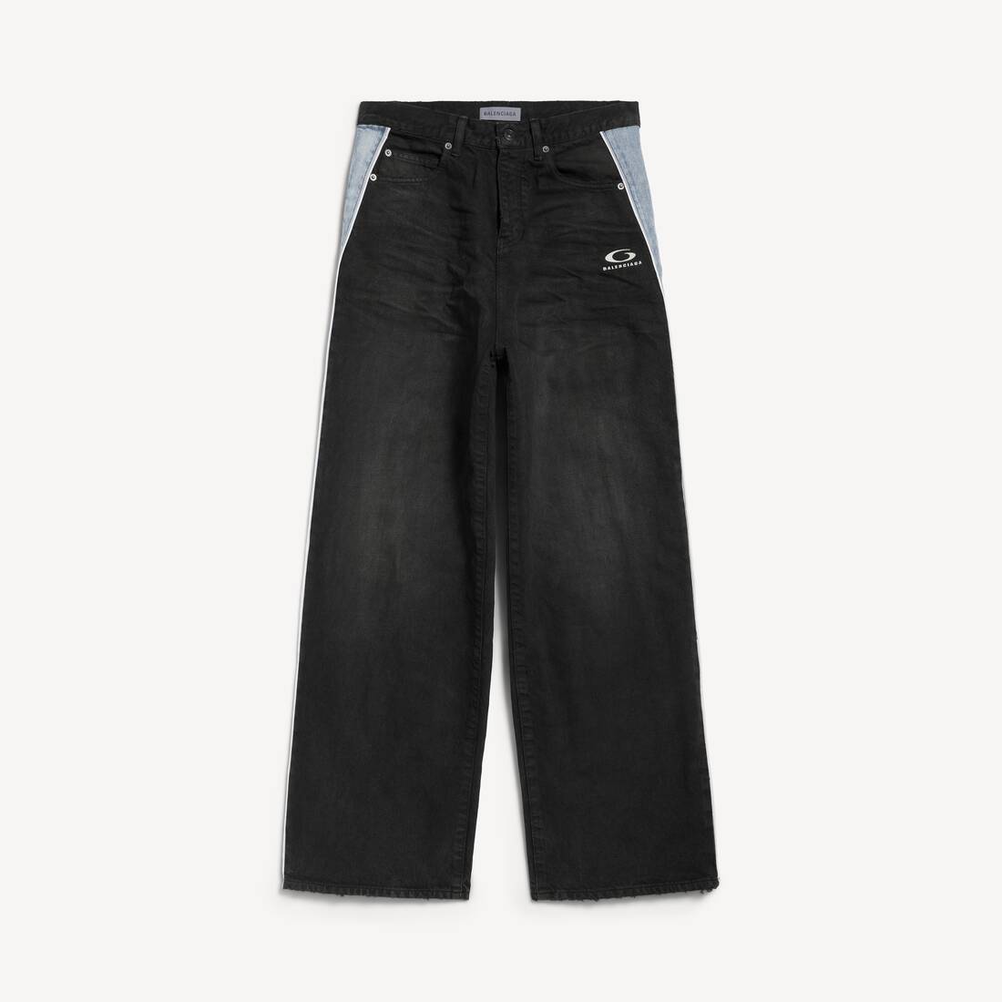 Herrars pipningsdetaljers jeans i svart