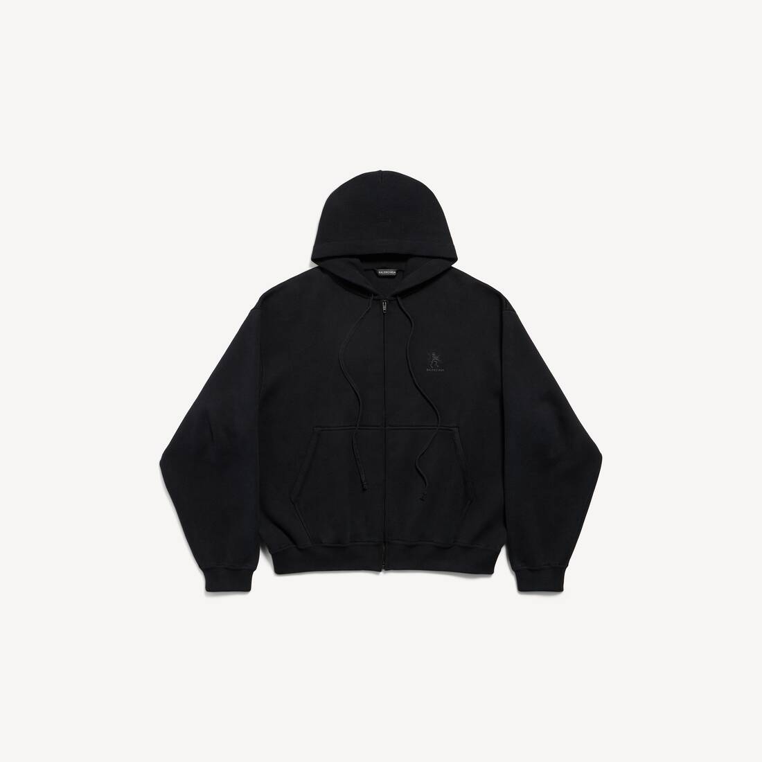 Herrars lejon zip-hoodie i svart