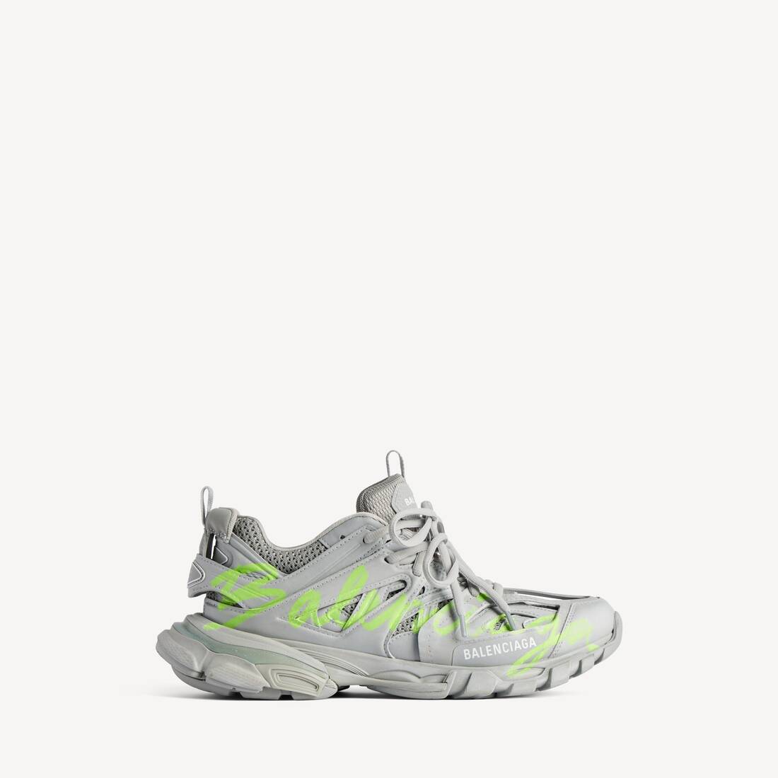 Herrarnas track signature-sneaker i grå/neongul