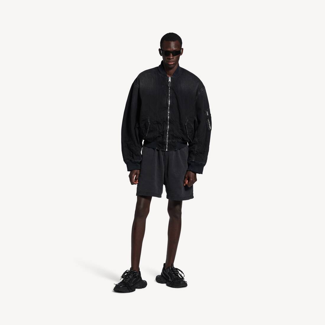 Herrars standard denim bomber i svart